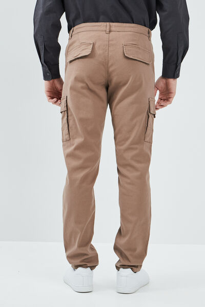 Pantalon cargo marron clair homme
