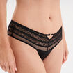 Shorty string dentelle noir femme