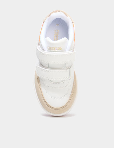 Baskets basses avec scratchs blanc fille