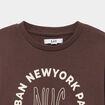 Sweat oversize col rond manches longues marron fonc&eacute; gar&ccedil;on