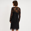 Robe dentelle et sequins doubl&eacute;e noir femme