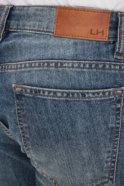 Jeans straight effet délavé denim dirty homme