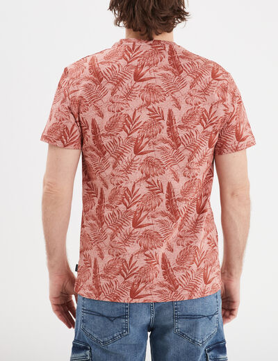 T-shirt manches courtes col rond terracotta homme