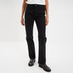 Jeans droit 5 poches coton denim noir femme