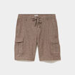 Bermuda cargo en lin m&eacute;lang&eacute; marron homme