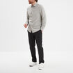 Pantalon chino droit lin mélangé noir homme
