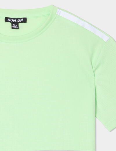 T-shirt oversize manches courtes Run-Up vert fluo garçon