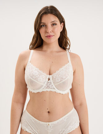 Soutien-gorge embo&icirc;tant dentelle blanc femme grande taille