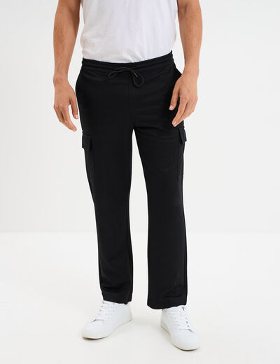 Pantalon cargo taille &eacute;lastiqu&eacute;e noir homme