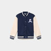 Gilet boutonn&eacute; col teddy bleu marine fille