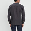 Chemise manches longues lin majoritaire gris foncé homme