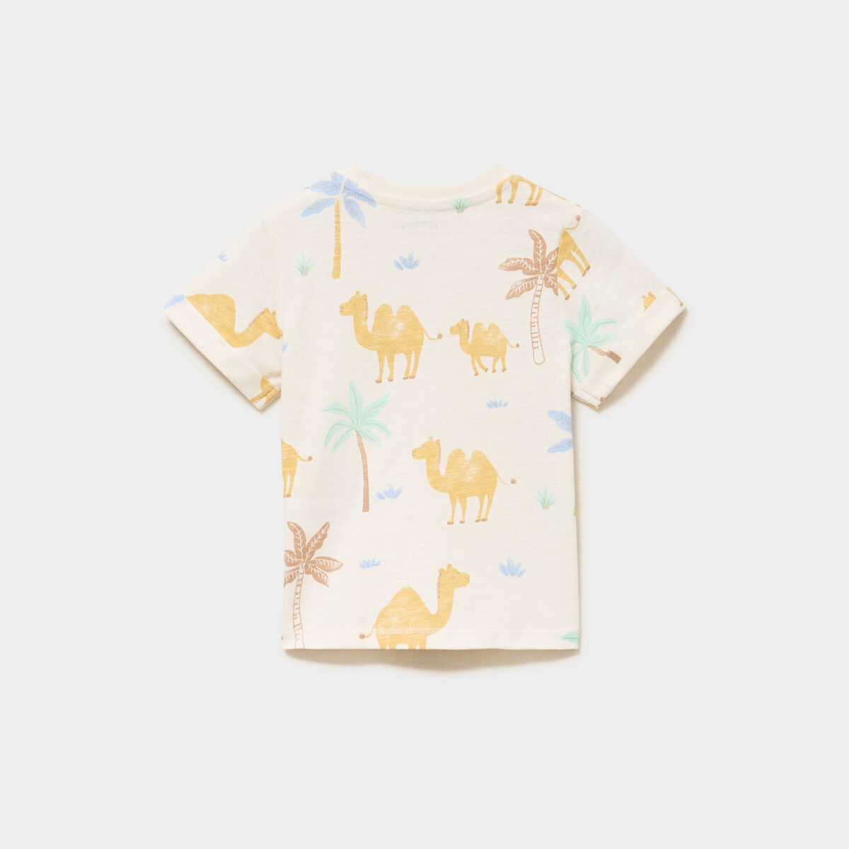 T-shirt avec manches courtes coton creme b&eacute;b&eacute; gar&ccedil;on
