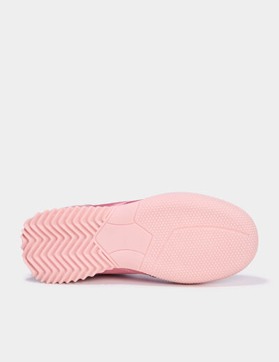 Tennis basses effet satin rose fille