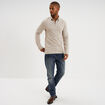 Polo manches longues gris clair homme