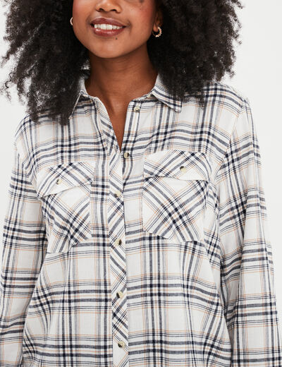 Chemise manches longues coton Creeks blanc femme
