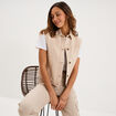 Veste en jean sans manches coton sable femme