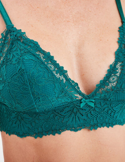 Soutien-gorge triangle paddé vert foncé femme