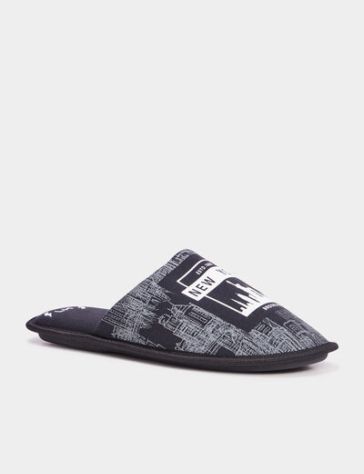 Chaussons mules noir homme