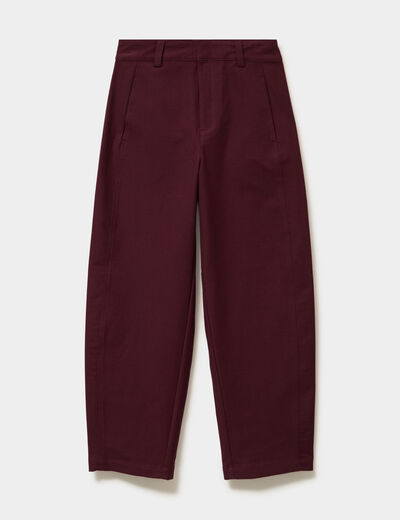 Pantalon ballon taille haute violet fonc&eacute; femme