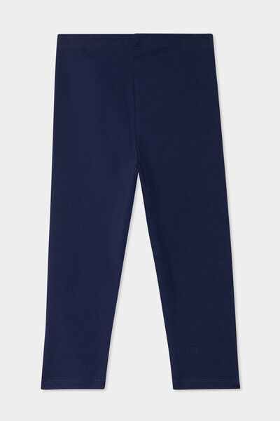 Legging corsaire taille &eacute;lastiqu&eacute;e bleu marine fille