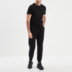 Pantalon jogging droit molleton noir homme