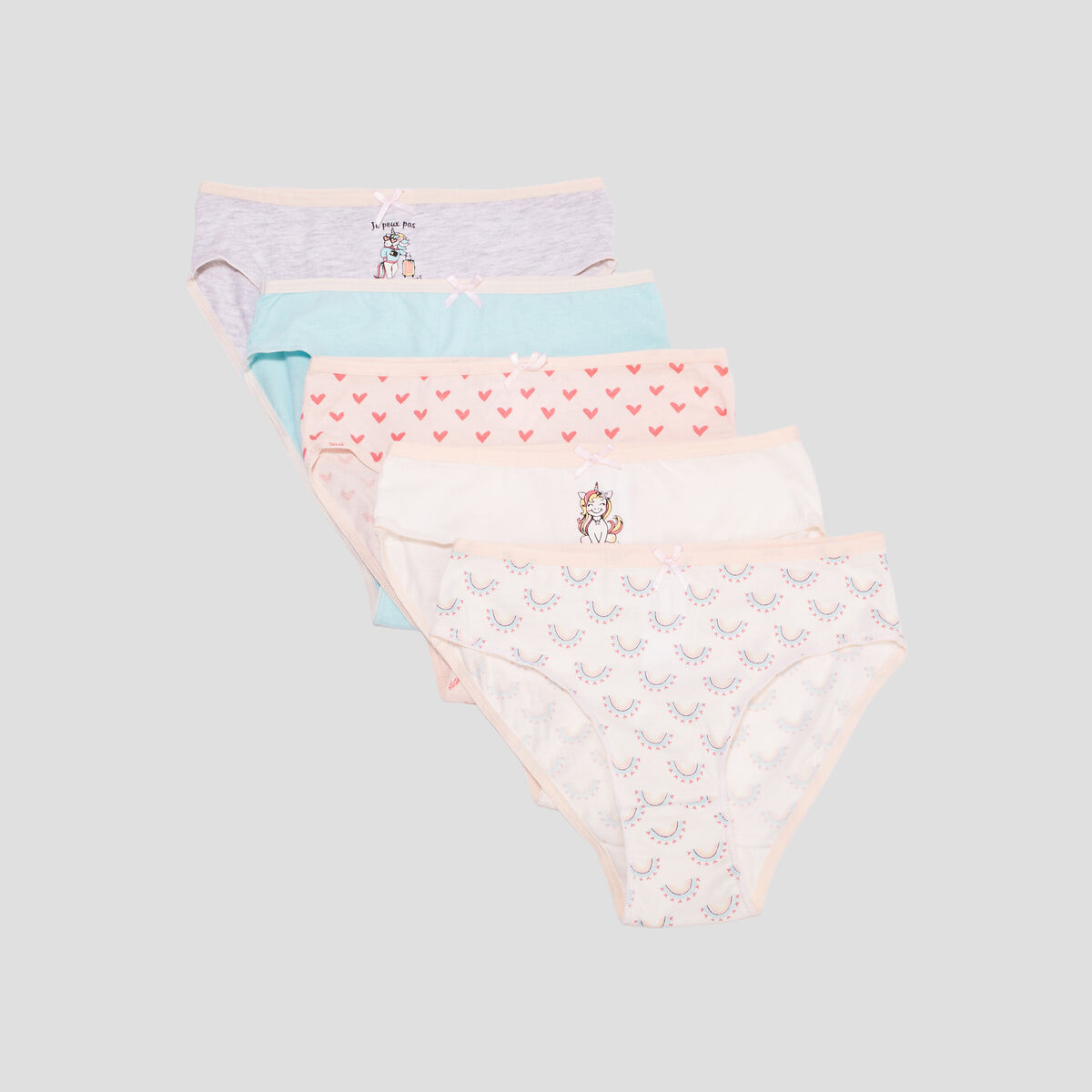 Lot 5 culottes coton taille élastiquée rose fille