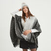 Poncho avec franges multicolore femme