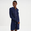 Chemise de nuit liquette boutonn&eacute;e bleu marine femme