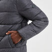 Doudoune doubl&eacute;e zipp&eacute;e &agrave; capuche gris fonc&eacute; homme
