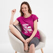 Ensemble pyjama corsaire t-shirt violet femme