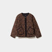 Veste matelass&eacute;e boutonn&eacute;e col rond camel femme