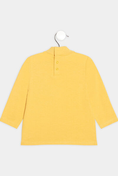 T-shirt manches longues jaune bébé garçon