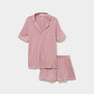 Ensemble pyjama fluide short et chemise mauve femme