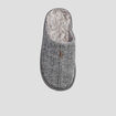 Chaussons mules intérieur fourré gris homme