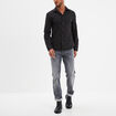Chemise droite manches longues noir homme