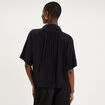 Chemise dos smock&eacute; manches courtes noir femme