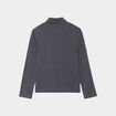 T-shirt coton col roul&eacute; manches longues gris fonc&eacute; gar&ccedil;on