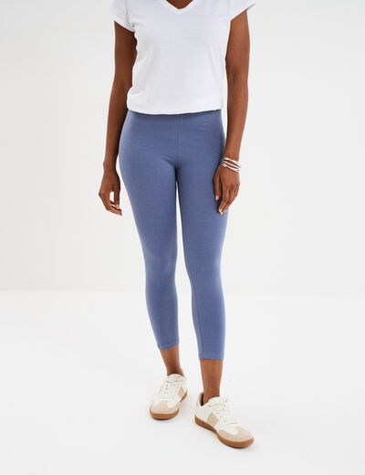 Legging 7/8ème taille élastiquée bleu gris femme