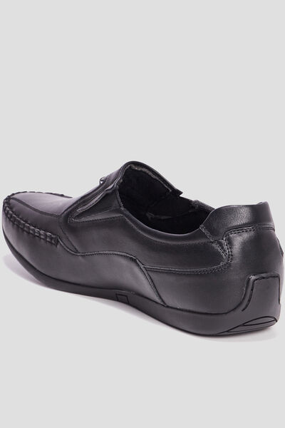 Mocassins confort &agrave; bout carr&eacute; noir homme