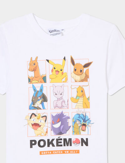 T-shirt manches courtes coton Pokémon blanc garçon
