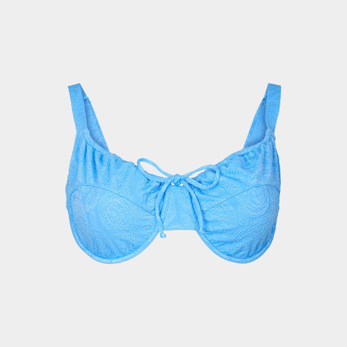 Haut de maillot de bain avec fronces bleu femme grande taille