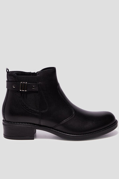Bottines en cuir zippées chelsea noir fille