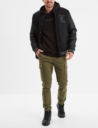 Veste teddy manches longues Liberto noir homme