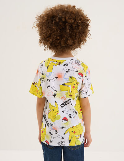 T-shirt manches courtes Pokémon Pikachu blanc garçon