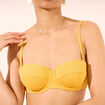 Haut de maillot de bain bandeau jaune femme