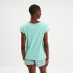 Ensemble pyjama avec t-shirt et short bleu turquoise femme