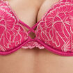 Soutien-gorge push-up padded &agrave; dentelle rose fushia femme