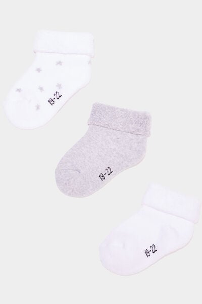 Lot 3 paires chaussettes blanc b&eacute;b&eacute;