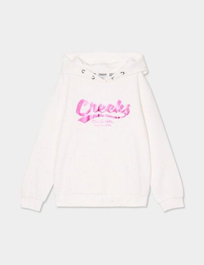 Sweat à capuche hoodie Creeks blanc fille