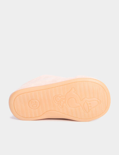 Bottillons effet suédine en cuir rose bébé fille